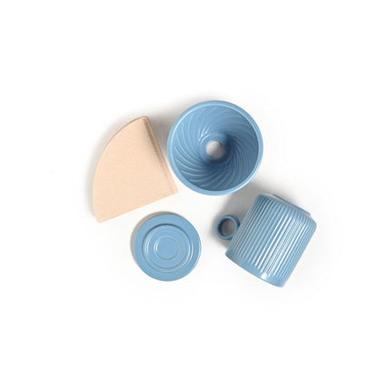 Coffee Culture 320ml Ceramic Coffee Pour Over Mug/Dripper with Filter Set (Blue)