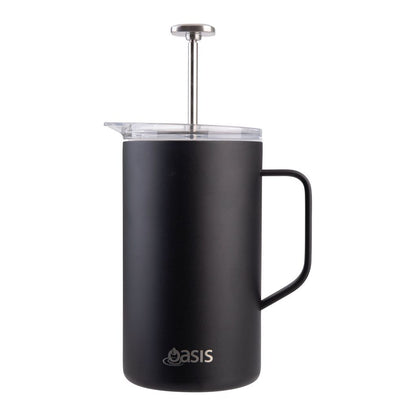 Oasis Stainless Steel Double Wall Insulated Coffee Press - 4 Cup - 600ml (Black)