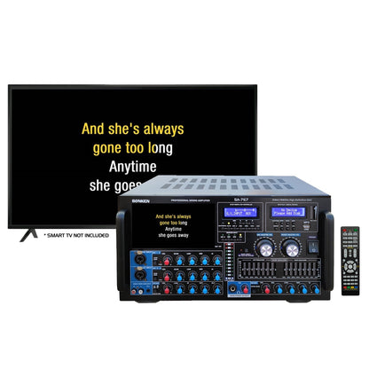 Sonken SA-767 Professional Karaoke Mixing Amplifier 1000W RMS with USB Vocal & Music Recording, Bluetooth