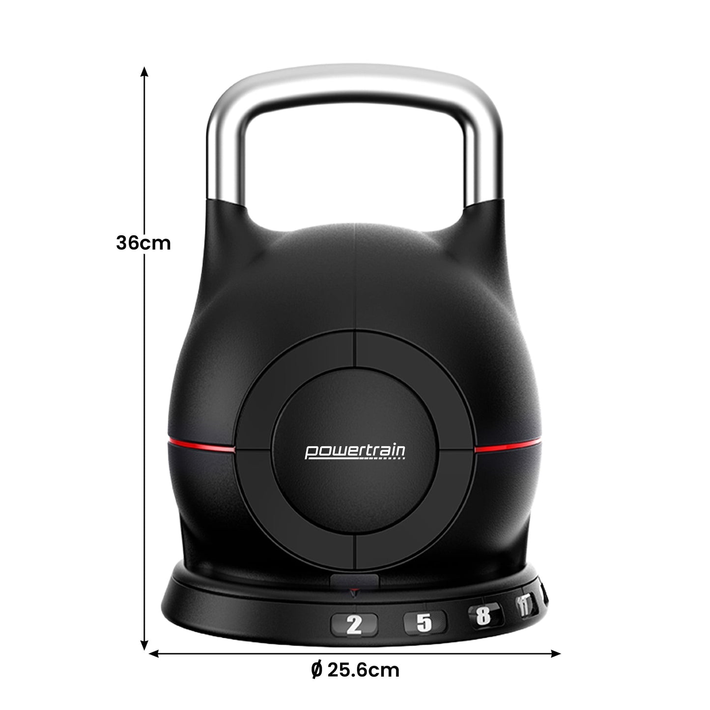 Powertrain 2x 40kg Adjustable Kettlebell One Hand Adjustment Weight Set