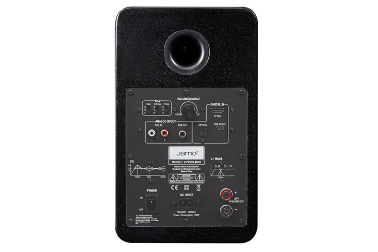 Jamo C705PA MKII Active Bookshelf Speaker (Black)