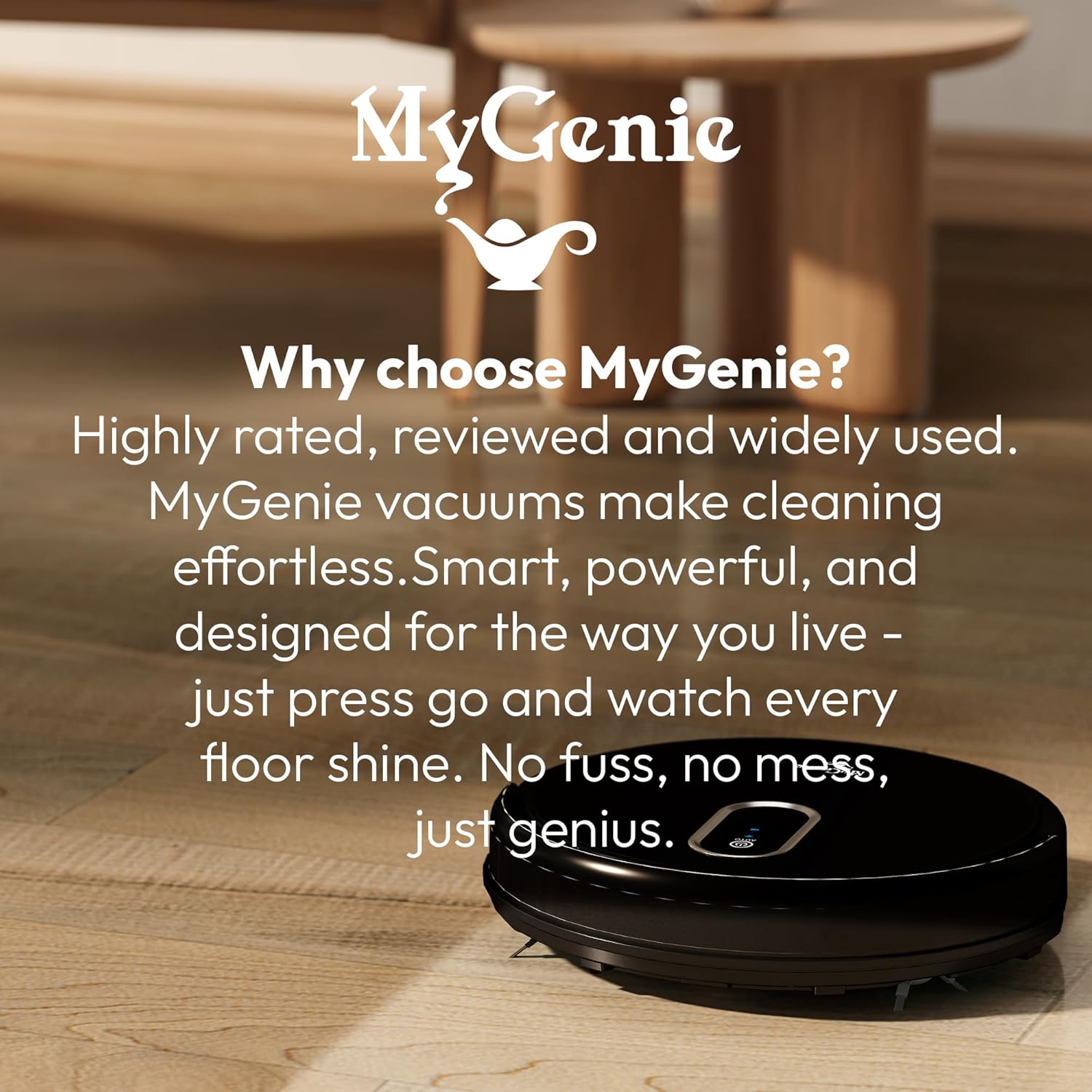 Mygenie Hydraclean Robotic Vacuum (Black)