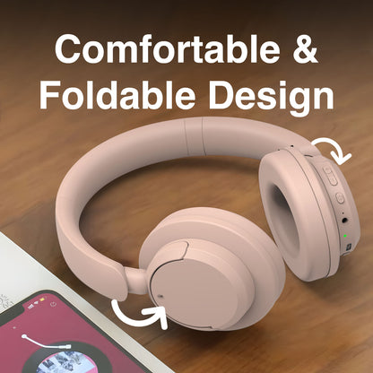 Laser Active Noise Cancelling Bluetooth Headphones (Pink)