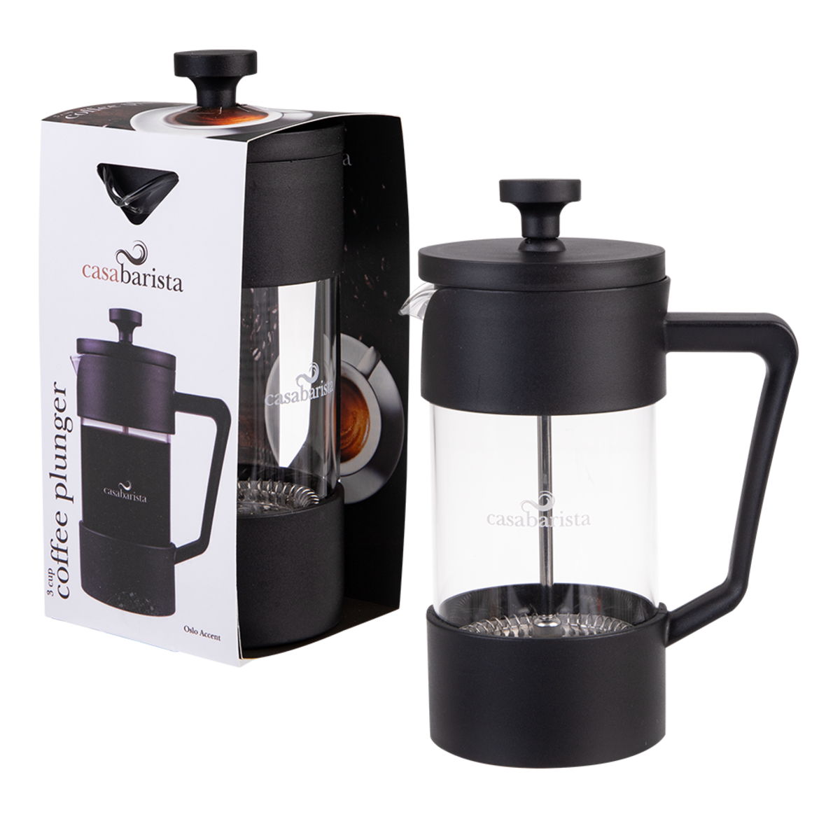 Casabarista Oslo Coffee Plunger - 3 Cup 350ml Black