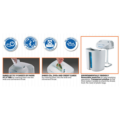 KOBRA +1 SS4 38.5L Small Office/Home Card/DVD Paper Strip Cut Shredder 17-19p