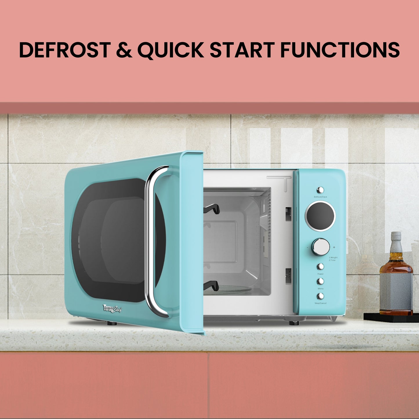 Total Chef Retro Microwave 20L Blue