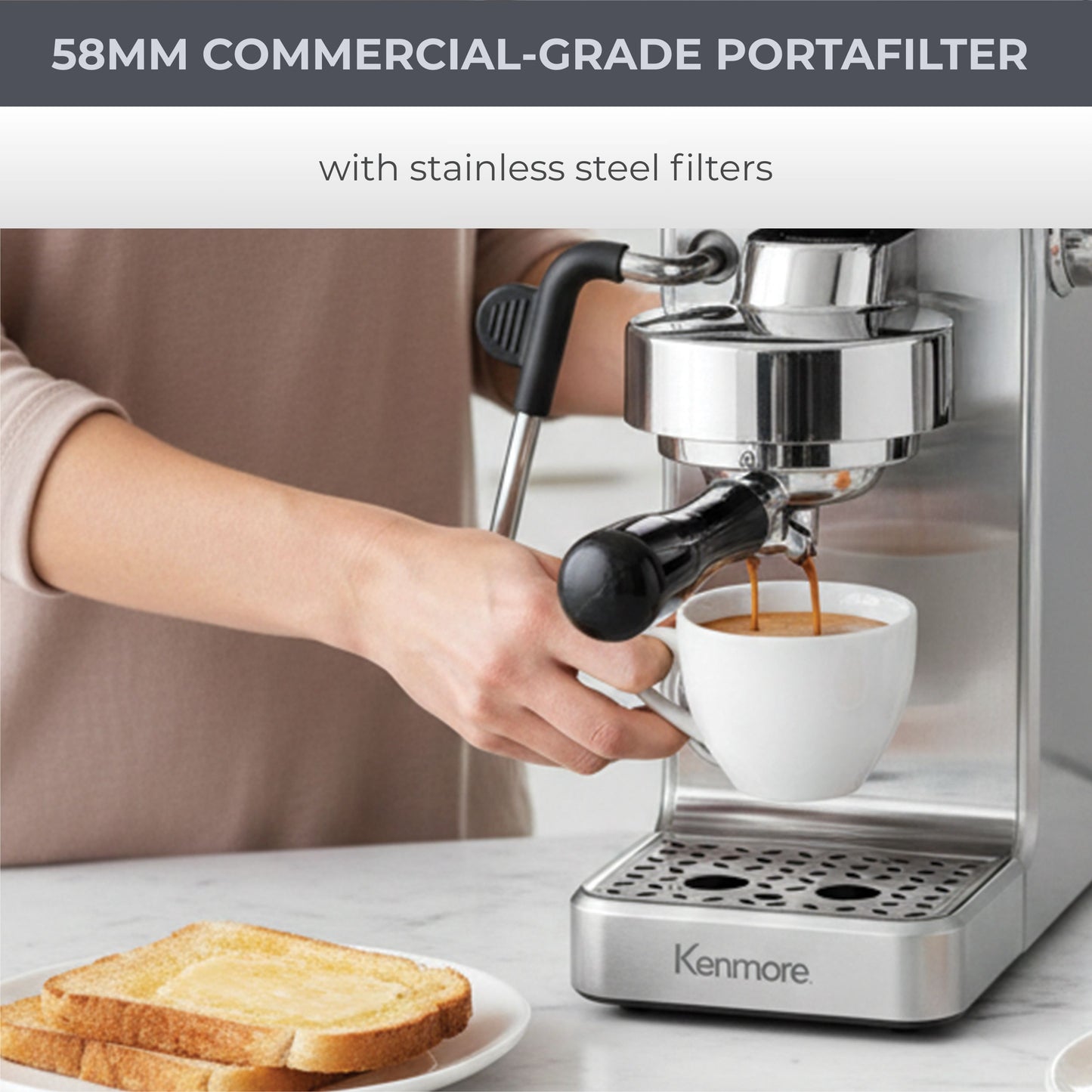 Kenmore Dualis Espresso Machine 1.2L Tank (Stainless)