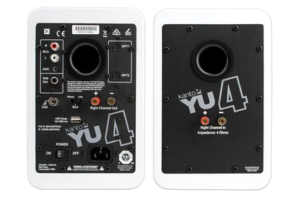 Kanto YU4 140W Powered Speakers with Bluetooth and Preamp (Matte White)