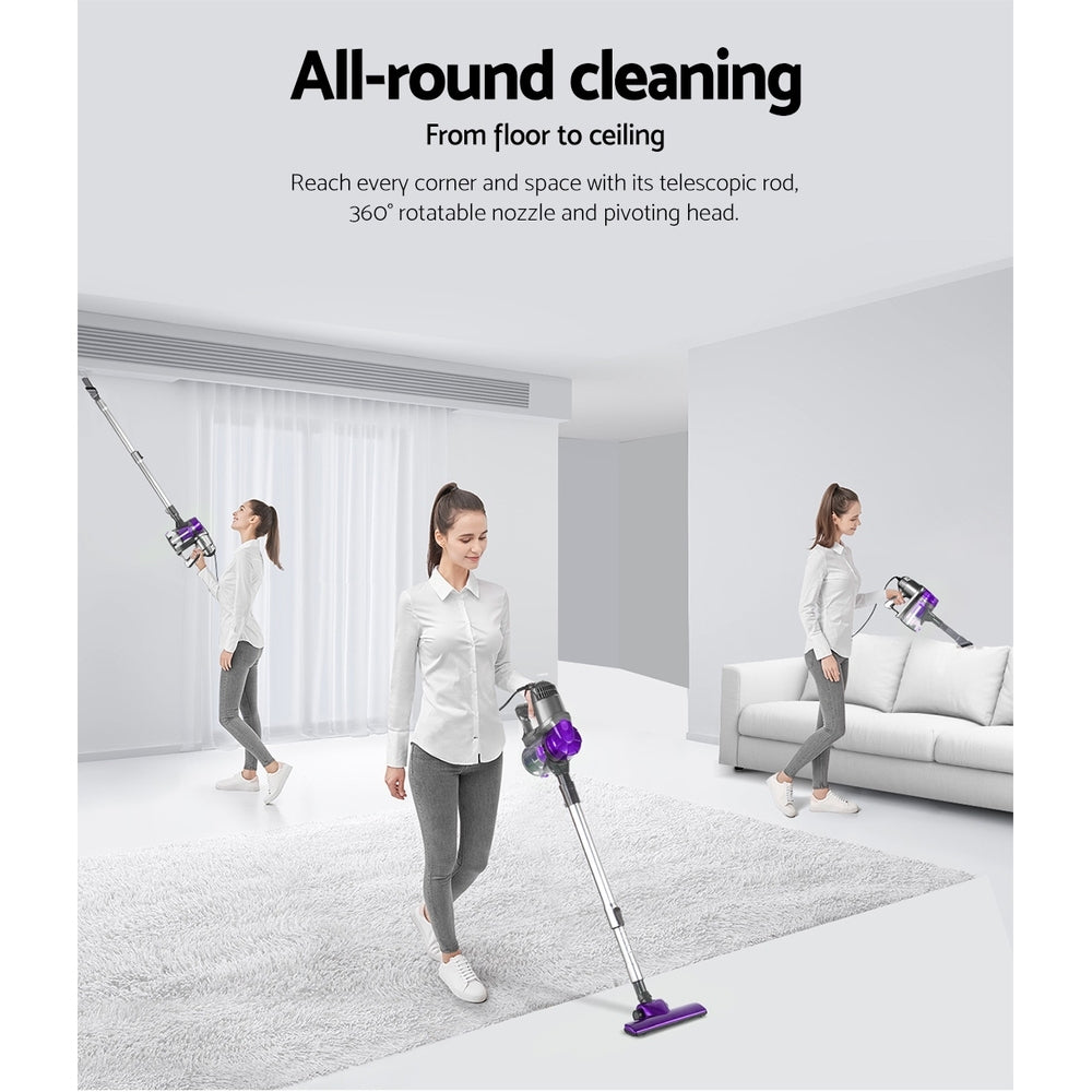Devanti Stick Vacuum Cleaner Handheld Corded 450W (Purple)