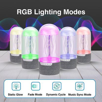 Laser Jellyfish Bluetooth Speaker with Night Light (Silver)