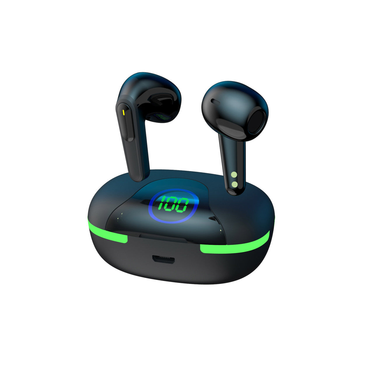 Laser TWS Earbuds with LED Display (Black)