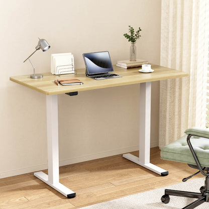 Artiss Standing Desk Motorised Sit Stand Desks White Oak 120CM