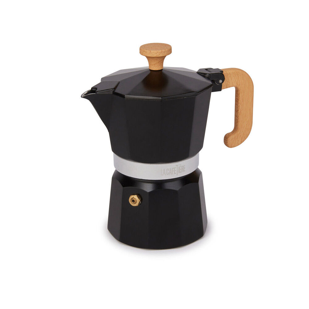 La Cafetiere Venice 3-Cup 150ml Espresso Maker Aluminum Coffee Pot (Black)