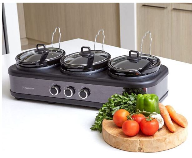 Westinghouse 3-Pot Slow Cooker - Black