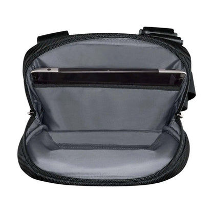 Wenger XE Crossbody Bag With 11 Inch Tablet Pocket Recycled PET Polyester Black.