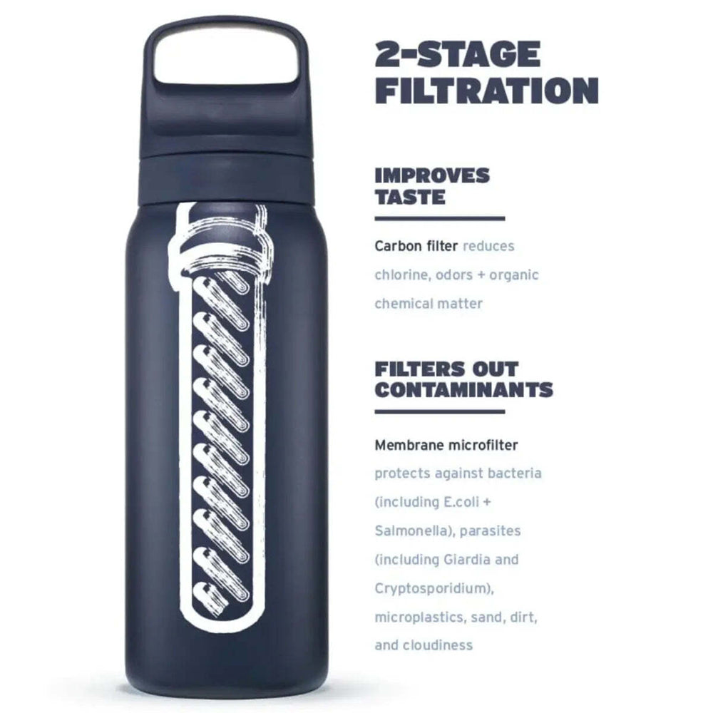 LifeStraw Go 2.0 700ml Stainless Steel Water Filter Bottle Aegean Sea
