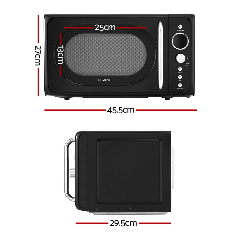 Devanti 20L Microwave Oven 700W (Black)