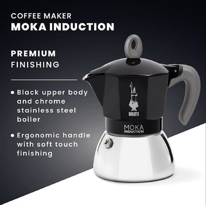 Bialetti Moka 2 Cup Induction Espresso Maker - Black