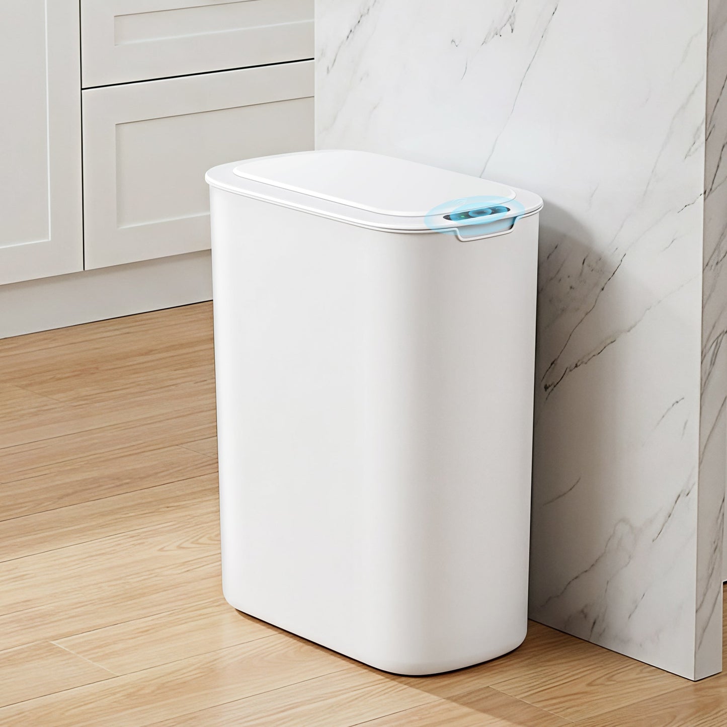Devanti 21L Motion Sensor Kitchen Bin Slim Touchless Rubbish Can with Lid White