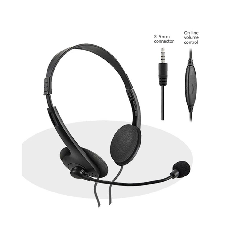 Sansai Stereo 3.5mm Headset Headphones w/ Microphone for Computer PC Gaming