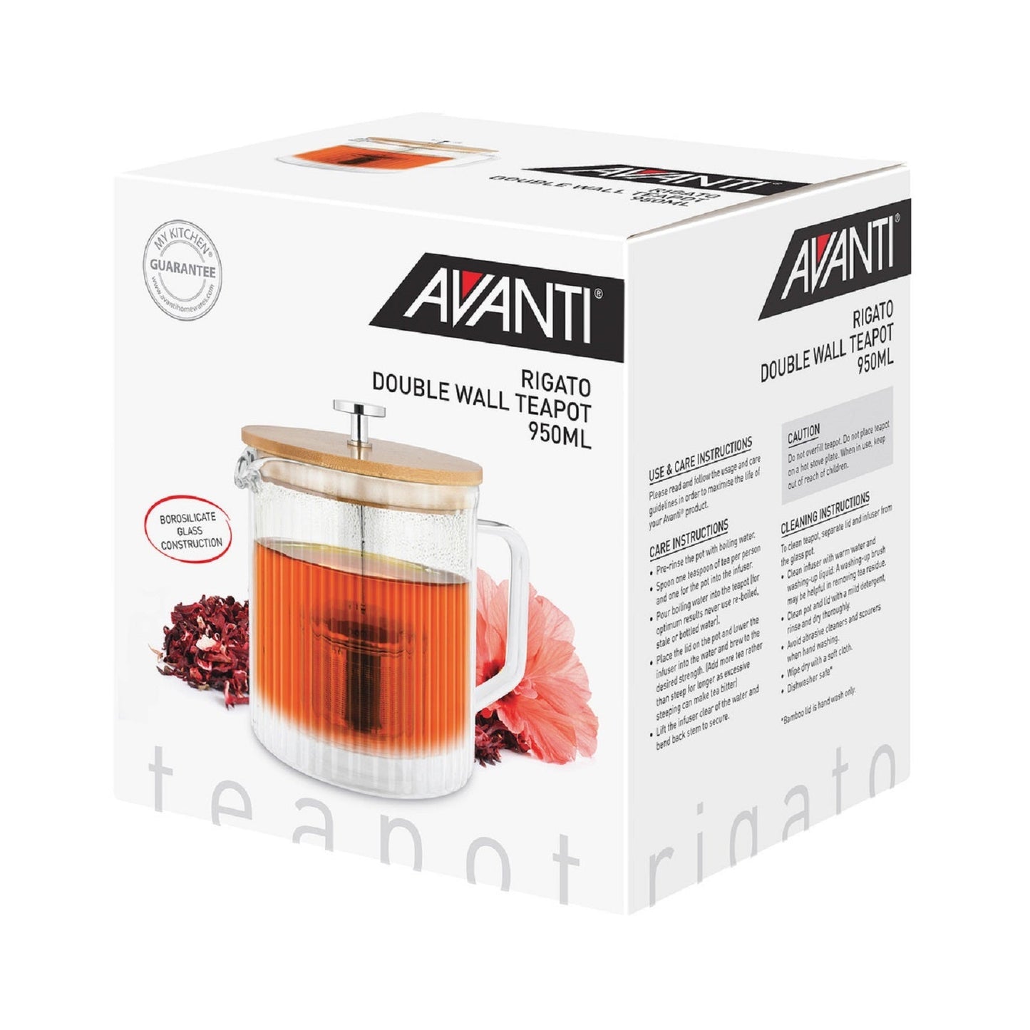 Avanti Rigato Double Wall Teapot - 950Ml - Double Wall | Rigato | 950ml