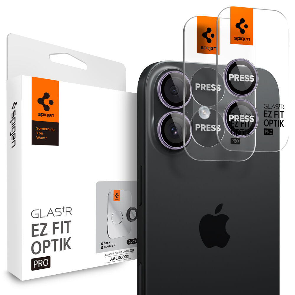 SPIGEN EZ Fit Optik Pro 2PCS Glass Camera Lens Protector for iPhone 17/16/16 Plus (Purple)