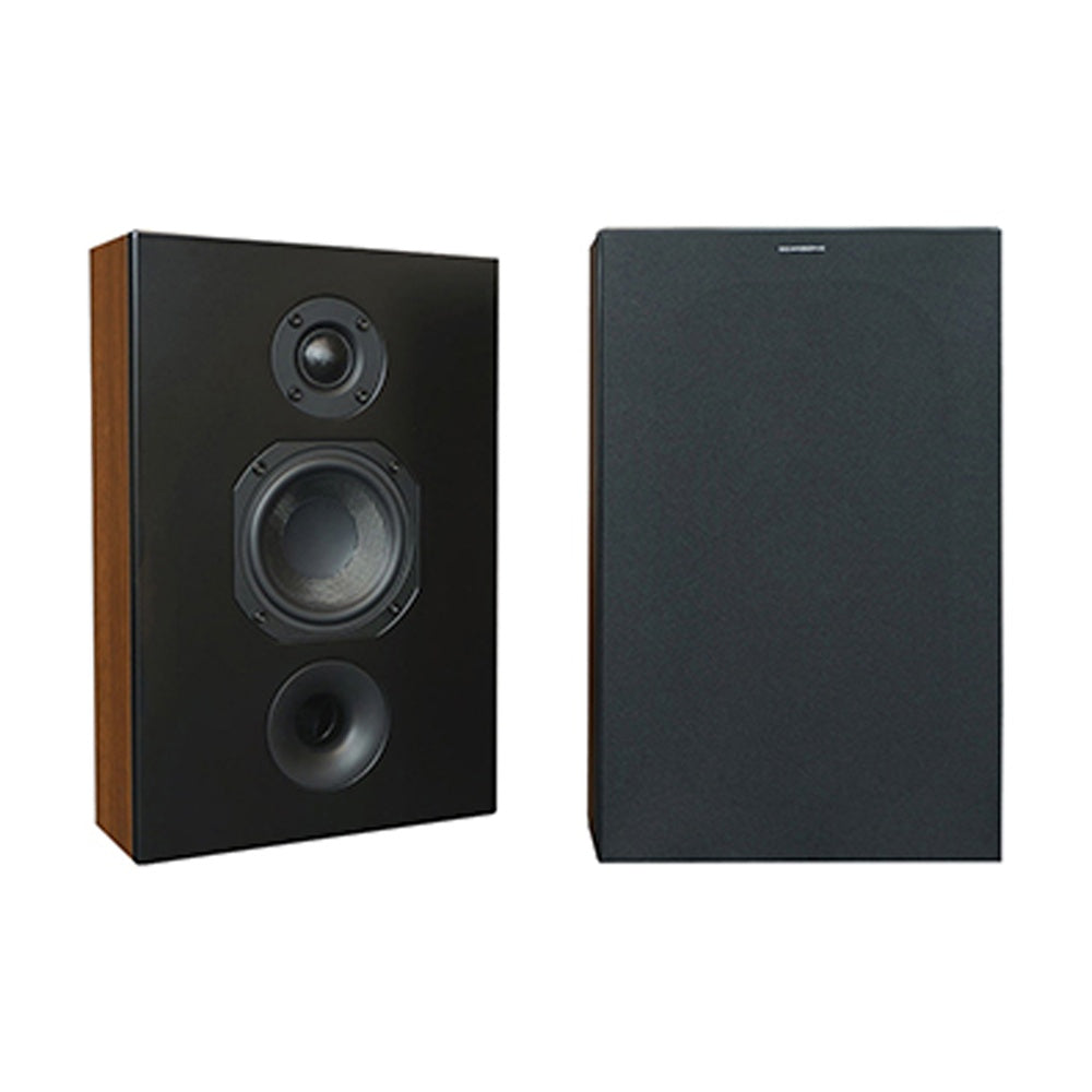 Scansonic HD 2-Pieces L Series On-Wall Home Speakers 120W (Walnut)