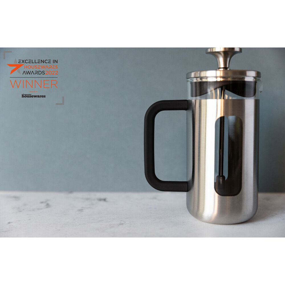 La Cafetiere Pisa 3-Cup 350ml Brushed SS/Glass French Press (Silver)