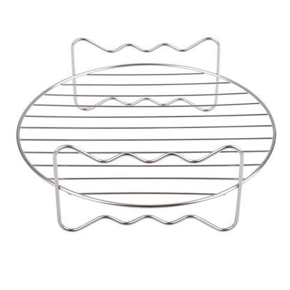 Appetito Stainless Steel Round Dual Level Cooking Air Fryer Rack 22cm (Silver)