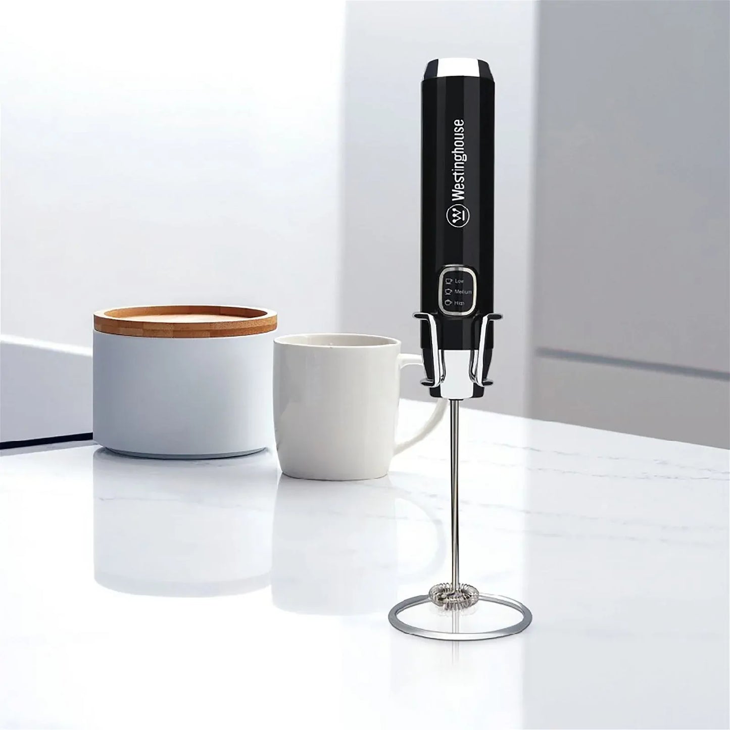 Westinghouse Cordless Electric Milk Frother (Black)