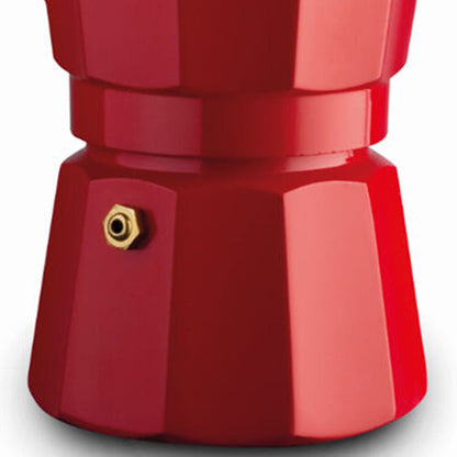 Pezzetti Italexpress Cafetiere 3-Cup Espresso Stovetop Coffee Maker Red