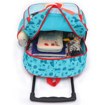 Disney Moana Kids 17" Wheeled Backpack with 3D Front Panel - Blue