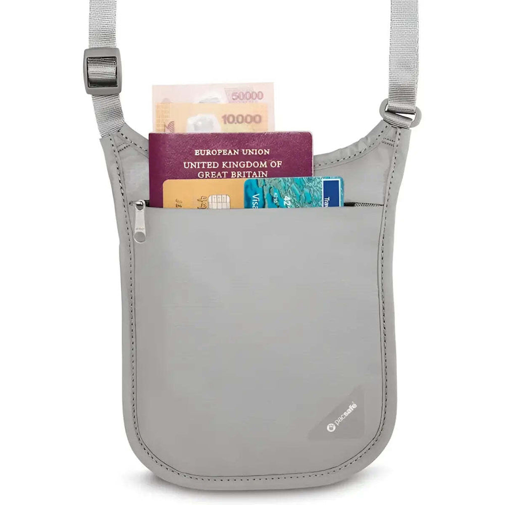 Pacsafe Coversafe V75 RFID Blocking Neck Pouch - Grey