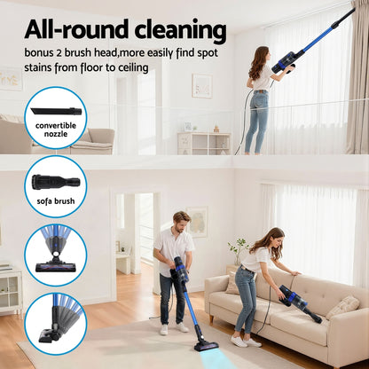 Devanti Stick Vacuum Cleaner Brushless Cordless 350W (Blue)