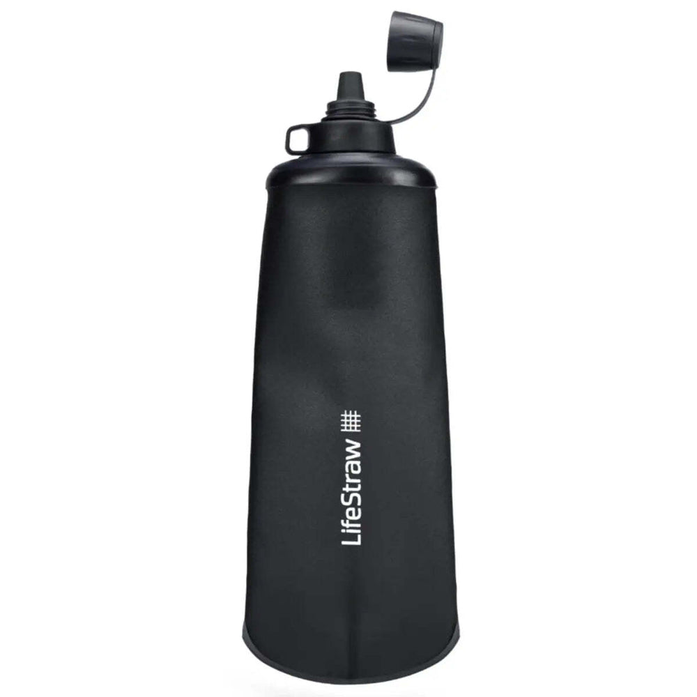 LifeStraw Peak 1L Collapsible Squeeze Bottle with Filter Dark Grey