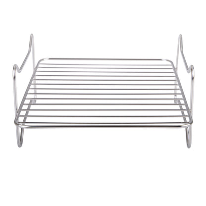 Appetito Stainless Steel Rectangle Dual Level Cooking Air Fryer Rack 22x16cm (Silver)