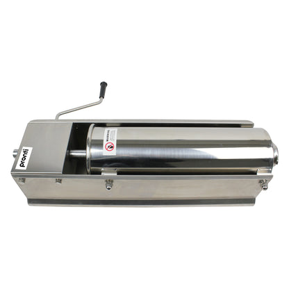 Pronti 5L Sausage Stuffer Stainless Steel with 4 Filling Tubes - Horizontal