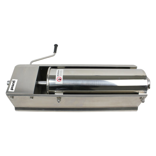 Pronti 5L Sausage Stuffer Stainless Steel with 4 Filling Tubes - Horizontal