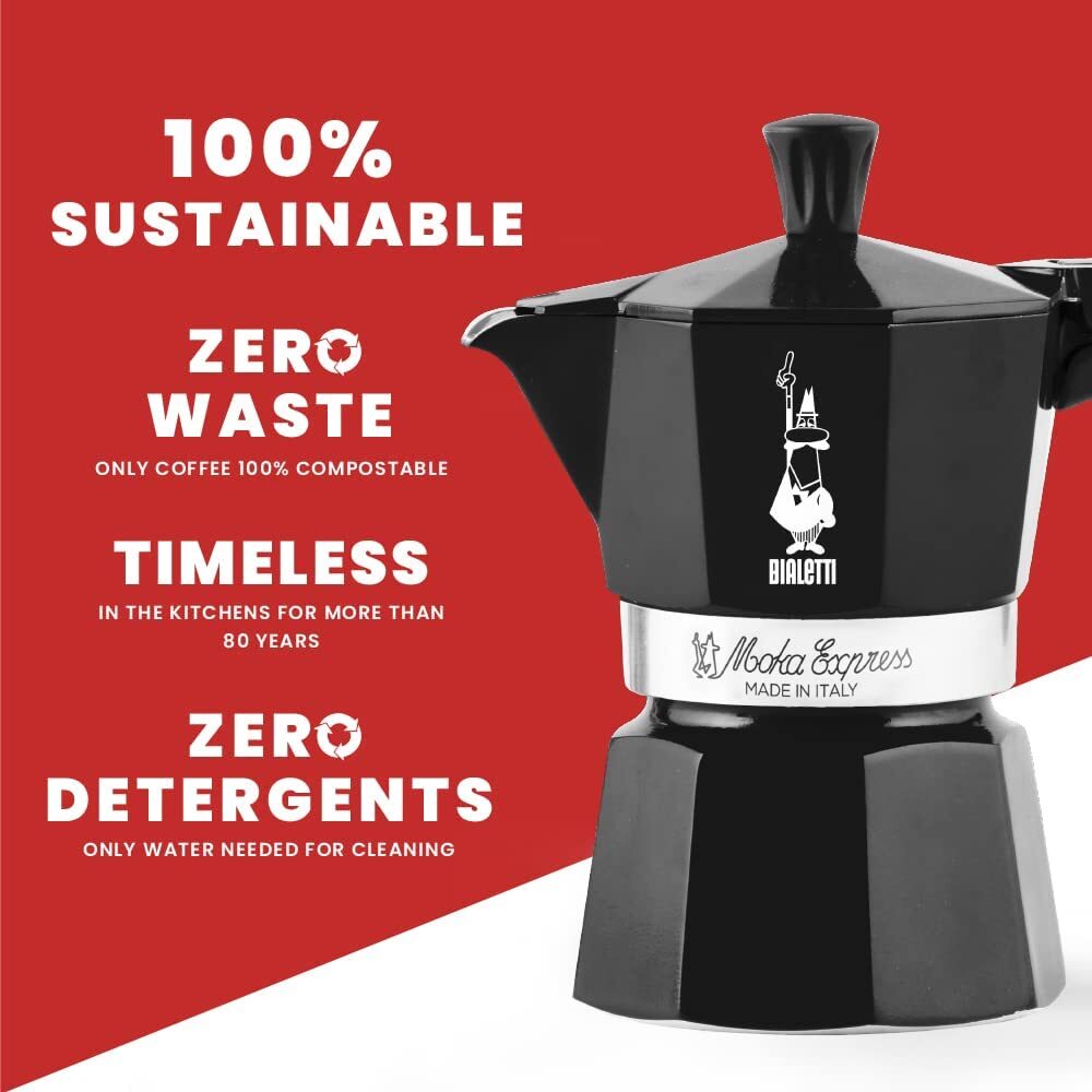 Bialetti Moka 6 Cup Espresso Maker - Black