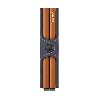 Secrid Twinwallet Compact RFID Matte Leather Wallet Night Blue/Orange