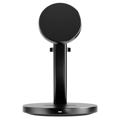EFM Qi2 Trio Wireless Charge Stand with 5W MFi Apple Watch Charger Pad (Black)