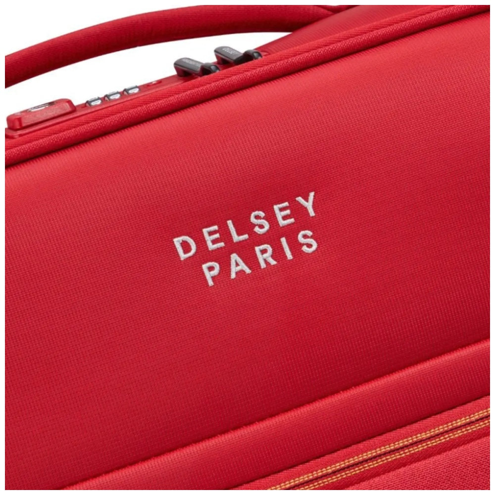 Delsey Brochant 3 Medium 67cm Expandable Travel Luggage Suitcase TSA Lock Red