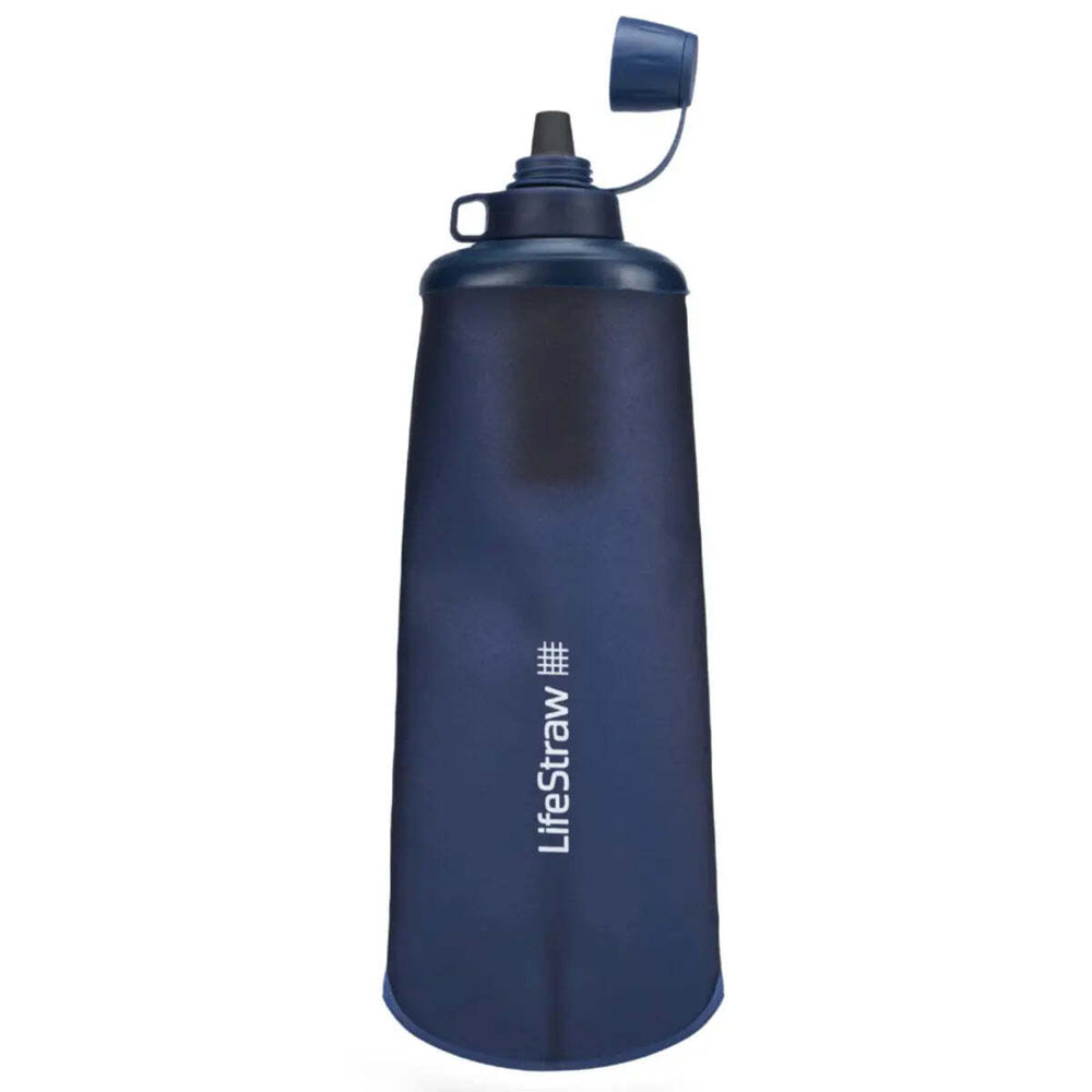 LifeStraw 1L Peak Collapsible Squeeze Bottle with Filter Mountain Blue