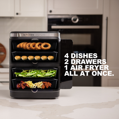 Kitchen Couture Clear View Vertex Dual Draw Air Fryer Black 11L