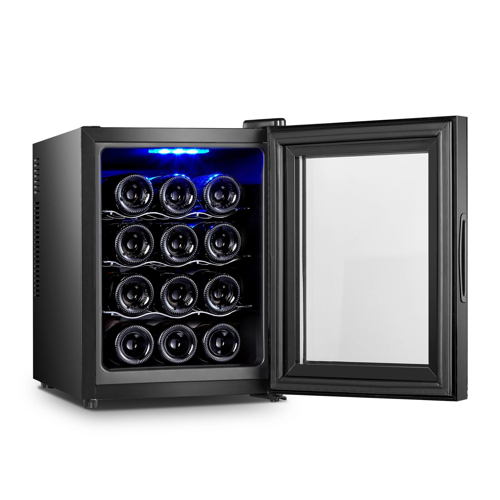 Lenoxx 12 Bottle Thermoelectric Wine Fridge, 65W, UV Protected Glass Door, Soft LED Illumination