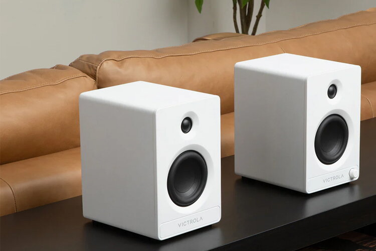Victrola Tempo Bookshelf Speakers - White