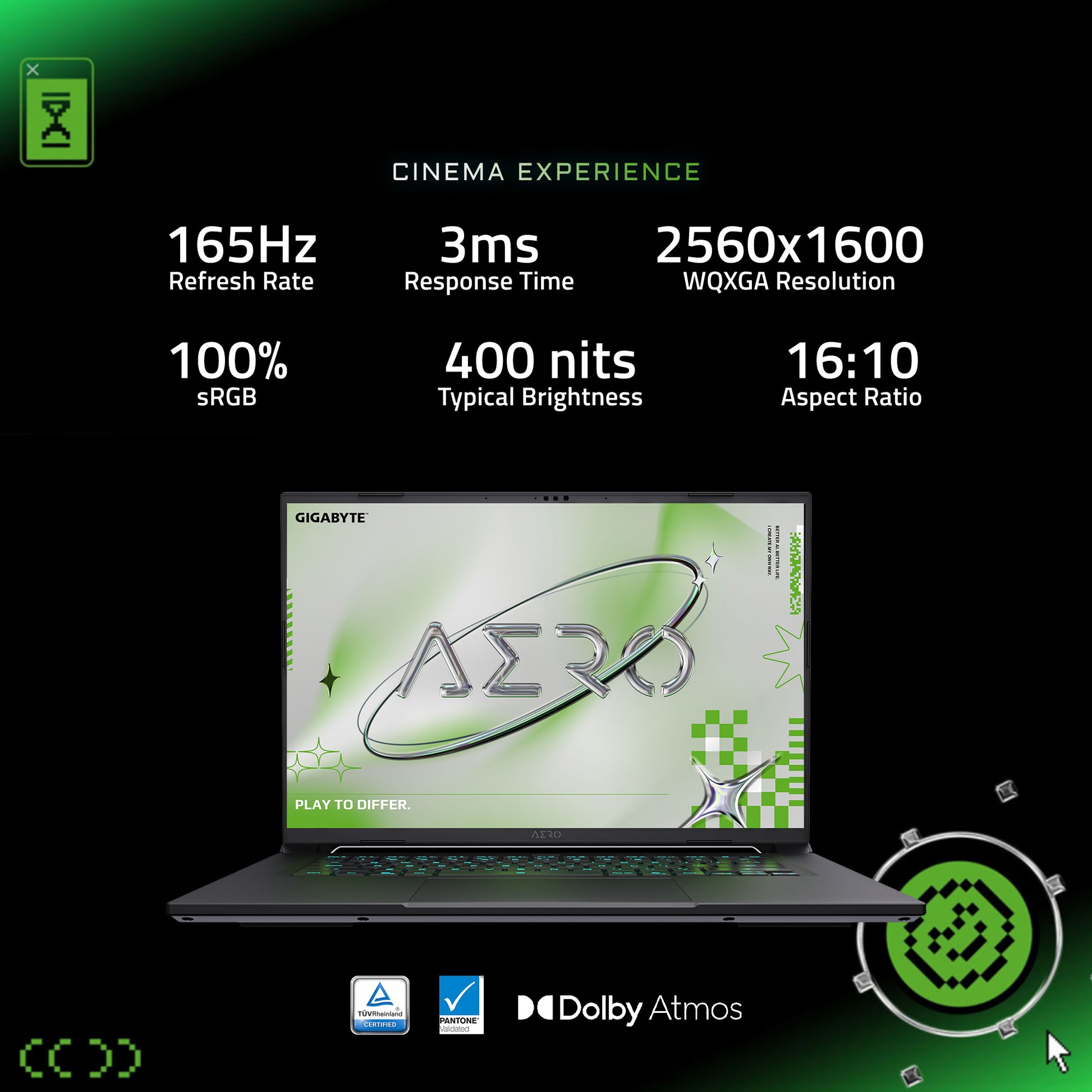 GIGABYTE AERO X16 RTX 5060 Ryzen AI 7 350 Gaming Laptop