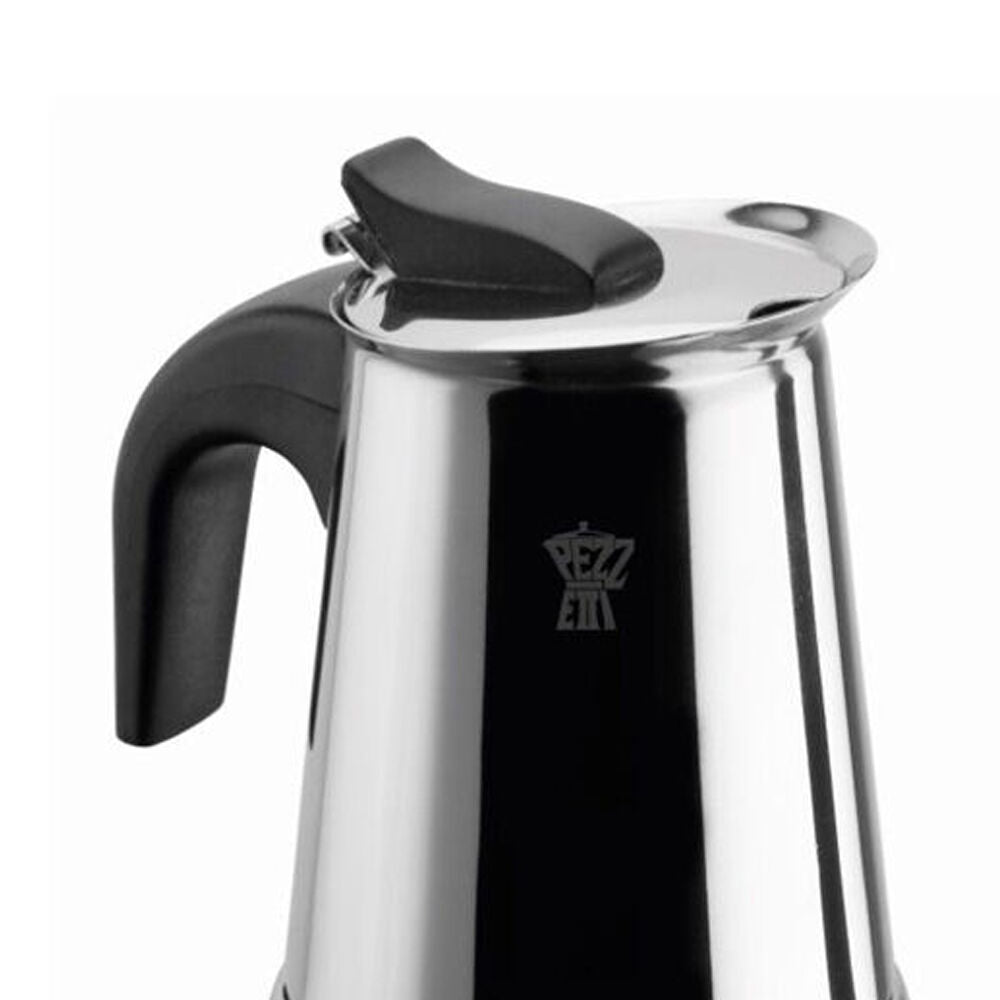 Pezzetti 4-Cup Stainless Steel Stovetop Espresso Coffee Maker w/ Handle Silver
