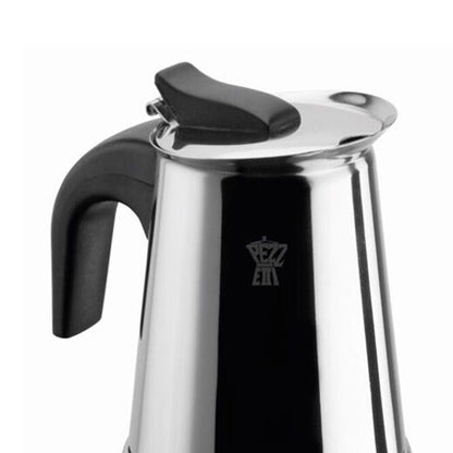 Pezzetti 4-Cup Stainless Steel Stovetop Espresso Coffee Maker w/ Handle Silver