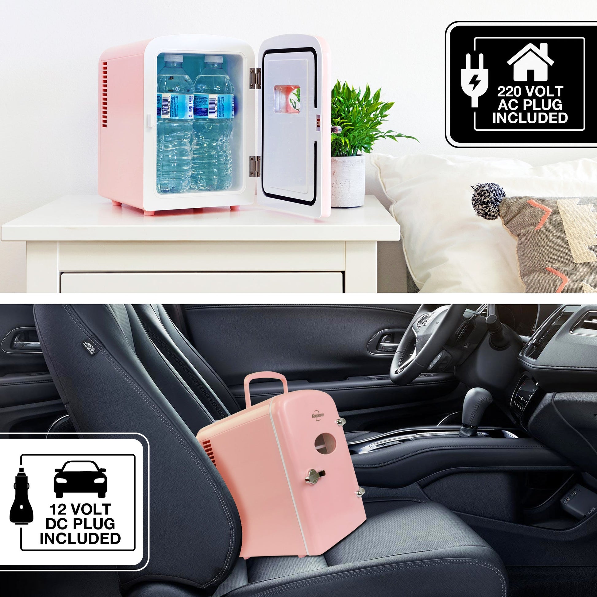 Koolatron Retro Mini Fridge 4L Pink